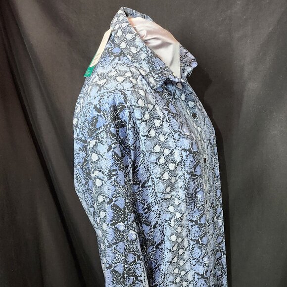 *Now with Tie/Beaded belt*  H&M Shirt-dress Blue Snakeskin Print - Picture 8 of 11